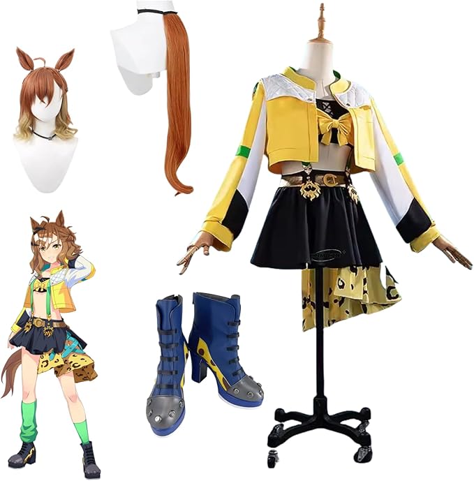 ウマ娘 ジャングルポケット 勝負服 コスプレ衣装/靴とウィッグと耳尾