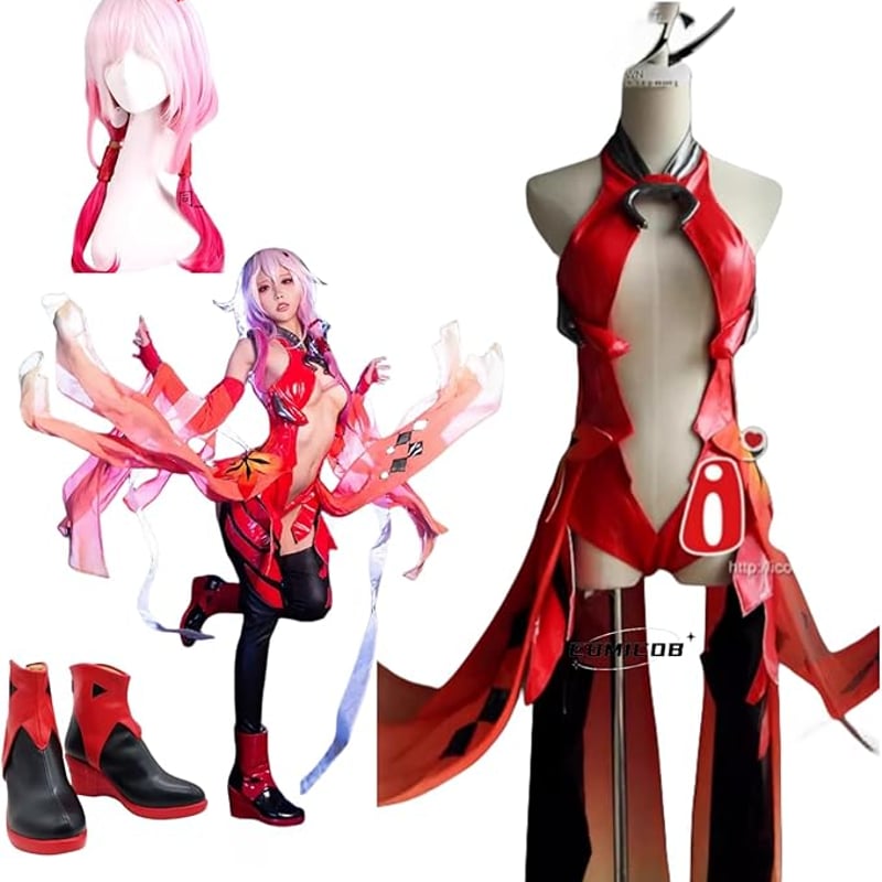 たぬき 希少 ギルティクラウン コスプレ衣装/靴と 金魚に赤い戦闘服 楪いのり コスプレ衣装