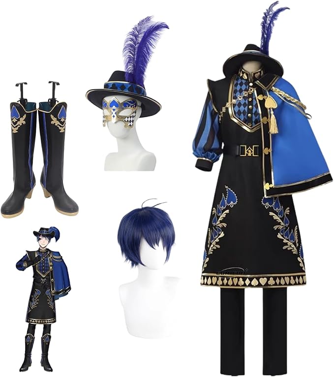 ツイステ風 グロリアス・マスカレード デュースSR 帽、仮面付き