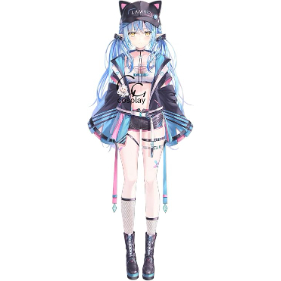 Vtuber 雪花ラミィ サイバー衣装 コスプレ衣装/ウィッグ/靴