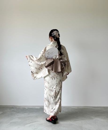aèrma yukata.(浴衣＋帯)white