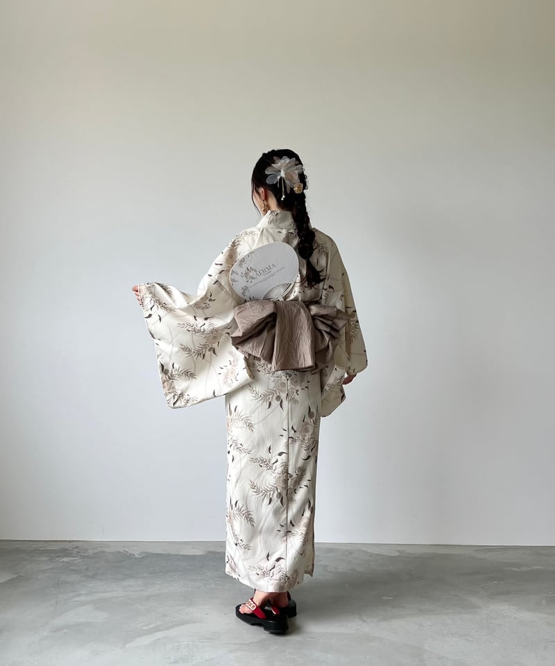【お値下げ】aerma boutique 浴衣 aèrma yukata.(浴衣＋帯)white | AÉRMA boutique
