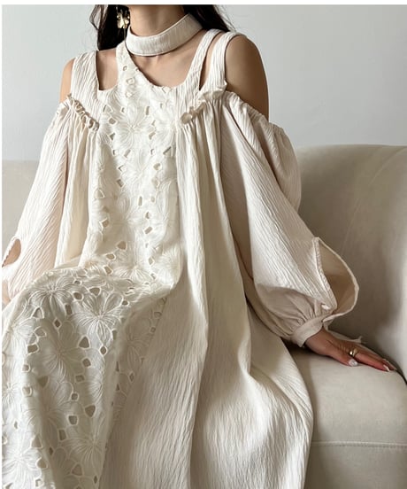 asymmetry off shoulder flower onepiece