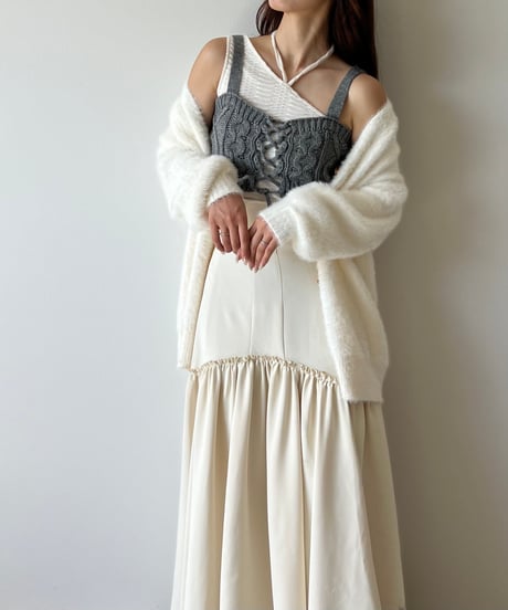 lace up knit bustier
