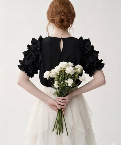 frill sleeve airy tops(3色)