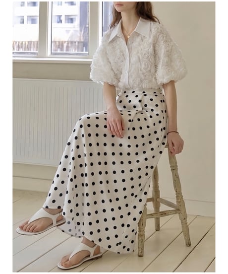 classical dot long skirt
