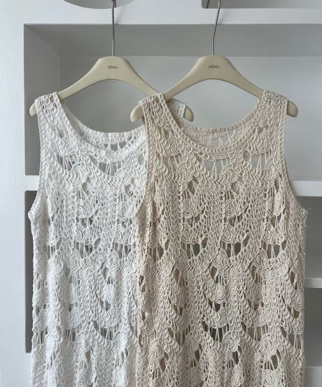 crochet layered sleeveless onepiece(2色)