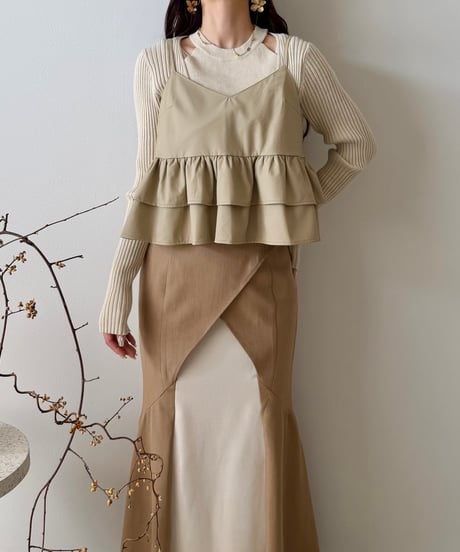 soft leather tiered bustier