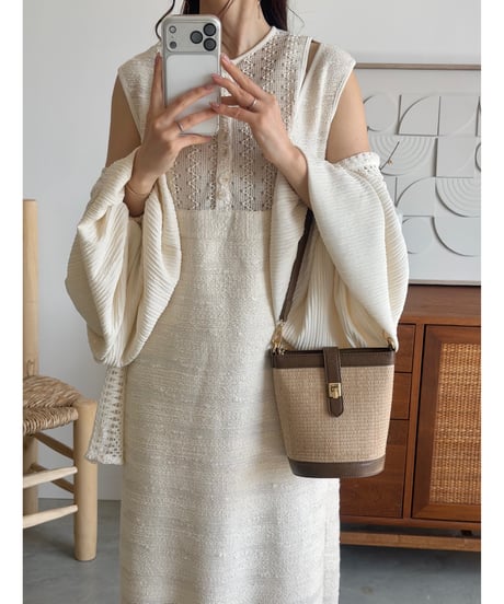 lace knit fringe onepiece