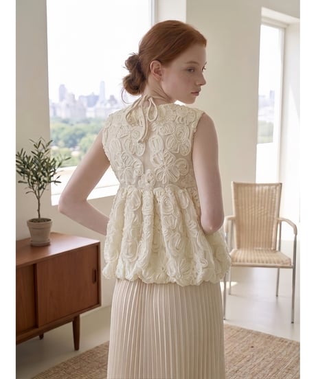 flower motif peplum tops