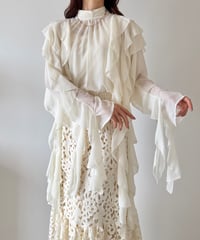 nuance sheer frill blouse