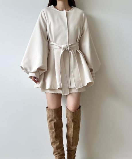 balloon sleeve flare jacket