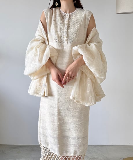 2way embroidery sheer volume blouse