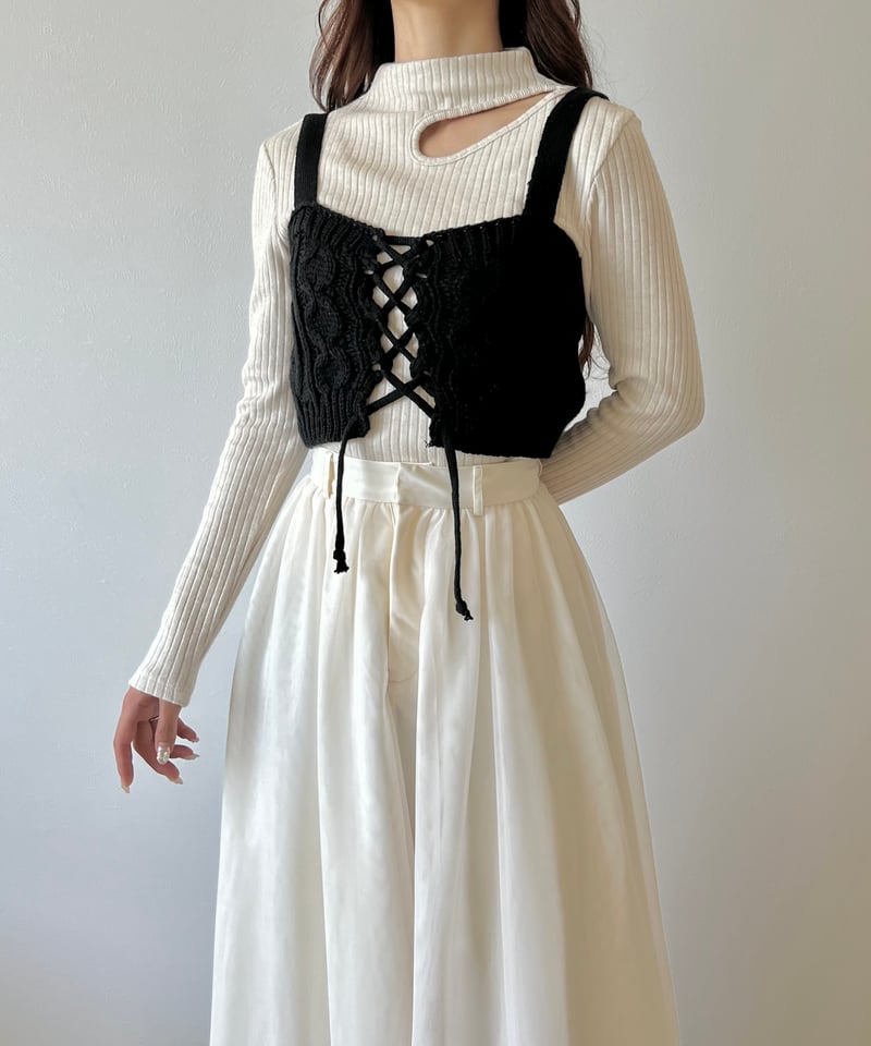 lace up knit bustier | AÉRMA boutique