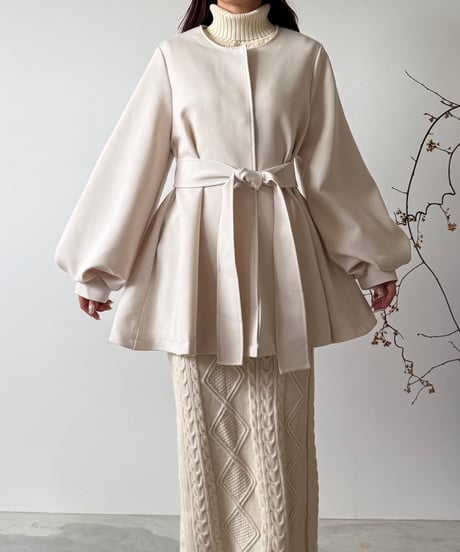 balloon sleeve flare jacket
