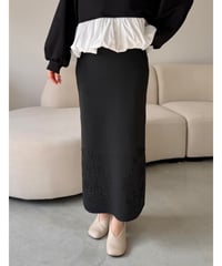 cord embroidery i line skirt