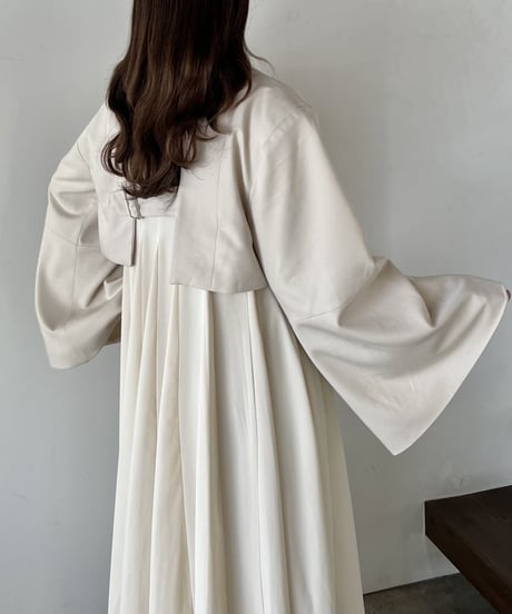 flare sleeve short jacket (brown)