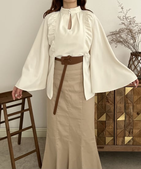 many way slit flare blouse