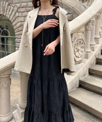 flower design flare onepiece (black)