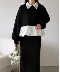 lace collar peplum balloon tops