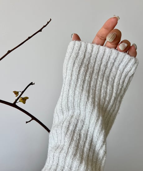 glitter rib off shoulder knit