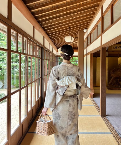 aèrma yukata.(浴衣＋帯)brown