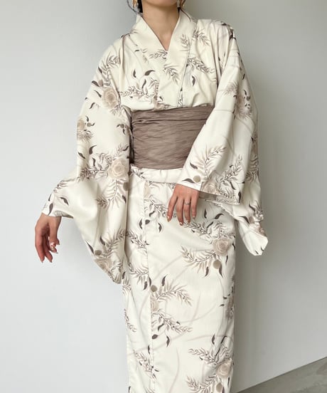 aèrma yukata.(浴衣＋帯)white