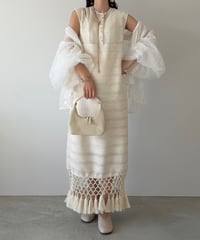 lace knit fringe onepiece