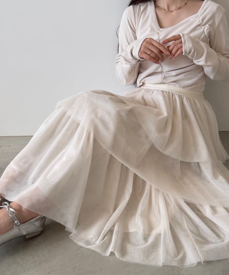 tiered tulle volume skirt