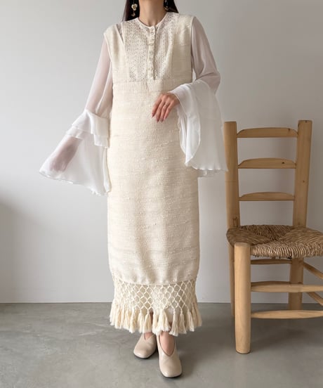 flare sleeve volume sheer blouse