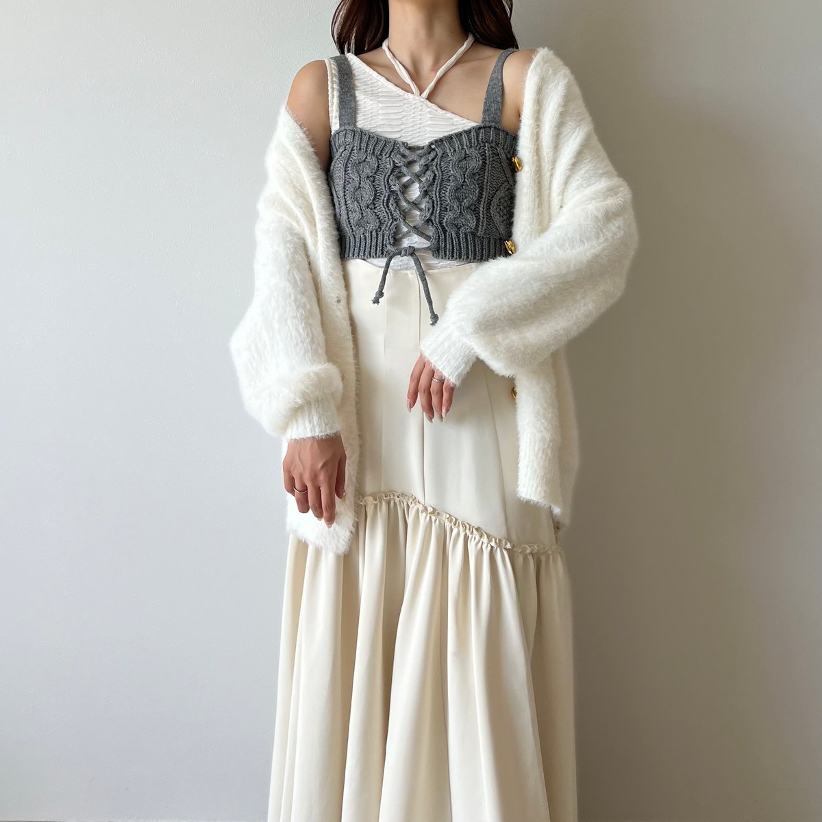 OAF ニットビスチェ　LAYERED WOOL BUSTIER GRAY oaf ニットビスチェ LAYERED WOOL BUSTIER GRAY