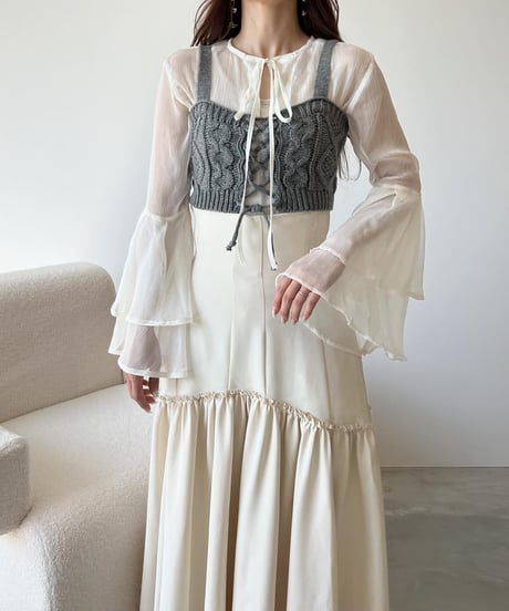 lace up knit bustier