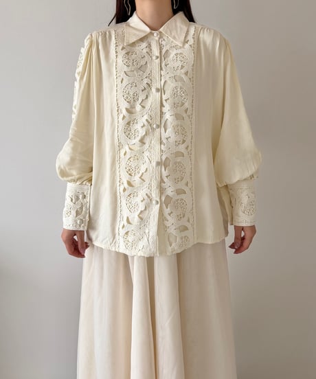 airy cotton lace blouse