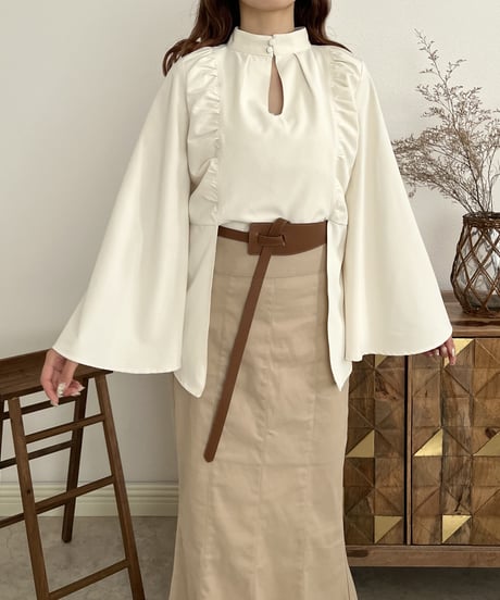 many way slit flare blouse