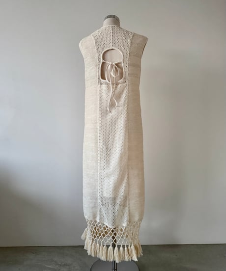 lace knit fringe onepiece