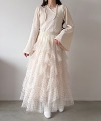 dot tulle tiered skirt