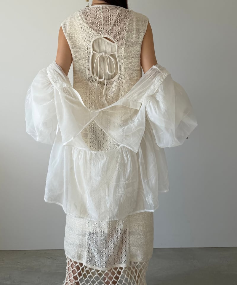 lace knit fringe onepiece | AÉRMA boutique