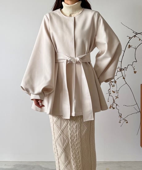 balloon sleeve flare jacket