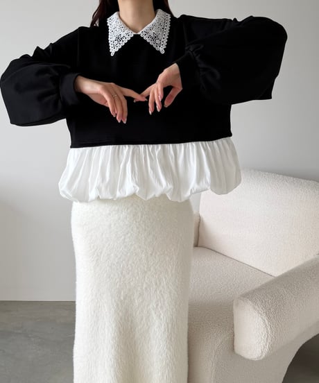 lace collar peplum balloon tops