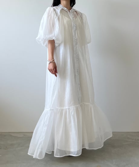 balloon silhouette sheer onepiece
