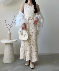 crochet layered sleeveless onepiece(2色)