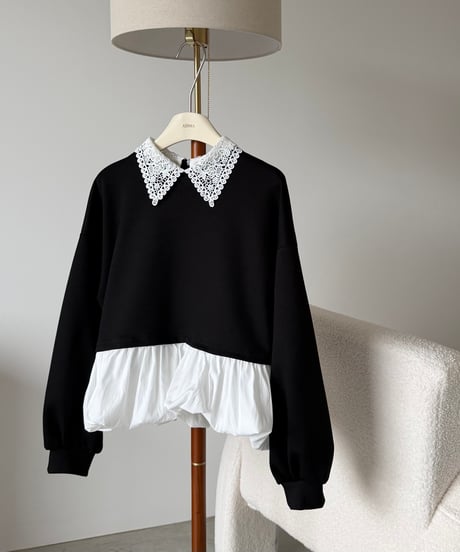 lace collar peplum balloon tops