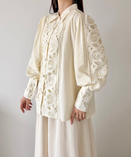 airy cotton lace blouse