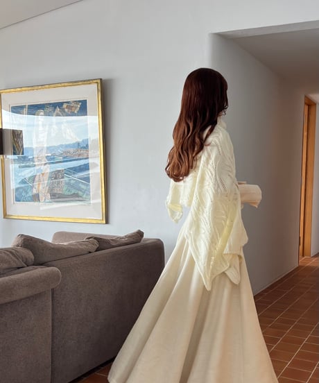 turtle neck asymmetry cape knit