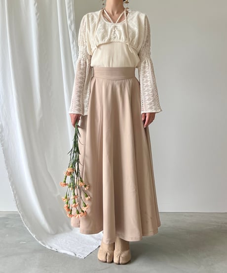flare silhouette panel skirt(beige)