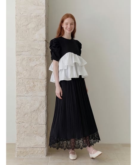 2way lace flare skirt(2色)