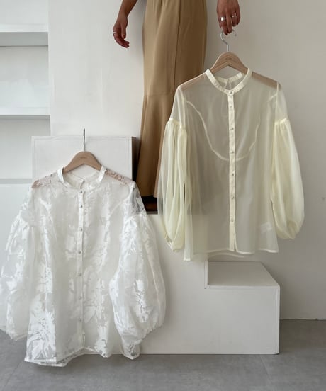 volume sheer many way blouse