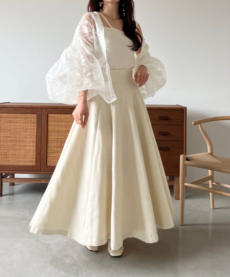 flare silhouette panel skirt (ivory)