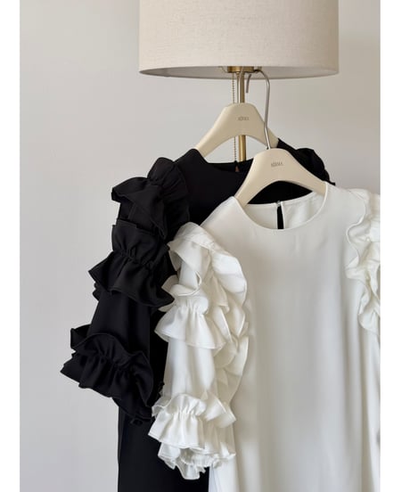 frill sleeve airy tops(3色)
