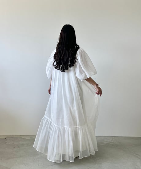 balloon silhouette sheer onepiece